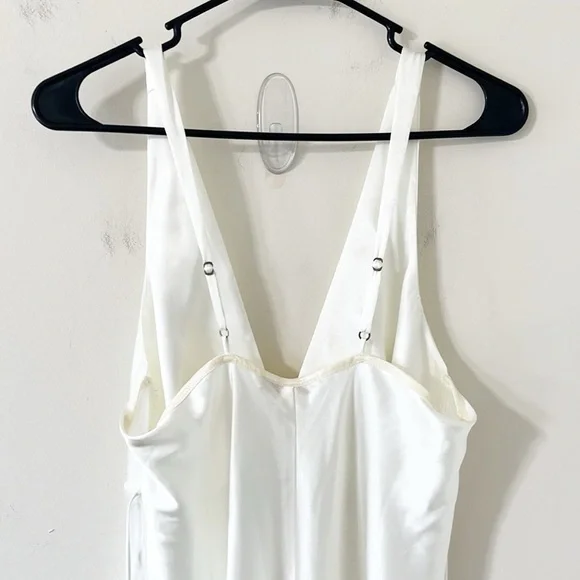 Flora Nikrooz Vintage Ivory Lace Satin Midi Dress Size Large - Picture 5 of 7